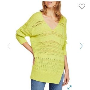 NWT Free People hot tropics v-neck sweater lime
